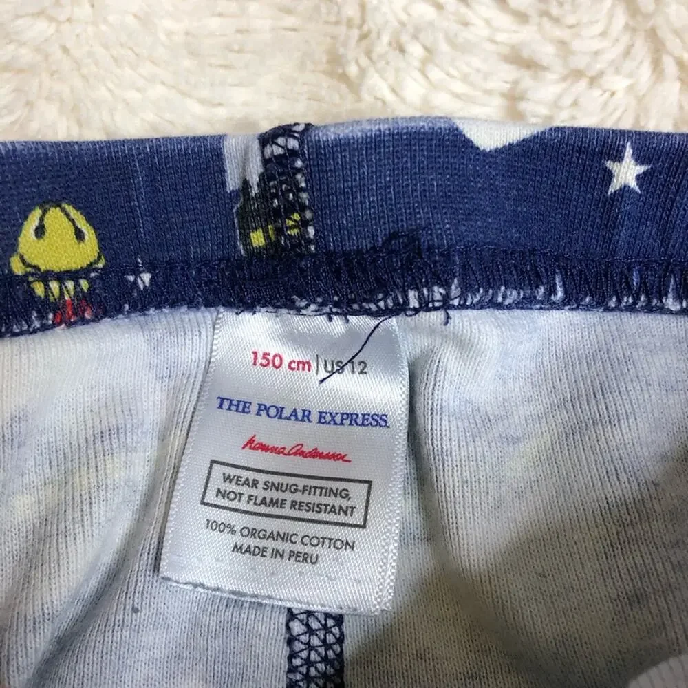 Hanna Andersson Polar Express Christmas blue train pajama set size 150 or US 12
